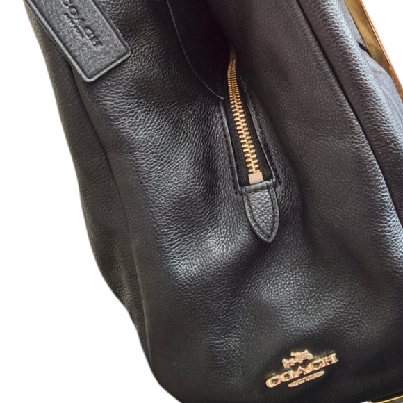 Coach Phoebe Black Pebbled Leather 3 Compartment Shoulder Bag F35723 - Picture 7 of 16